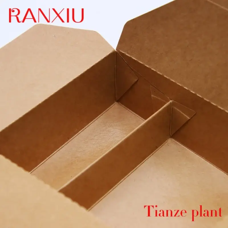 Custom disposable restaurant take out kraft paper packaging fast food salad hamburger container box