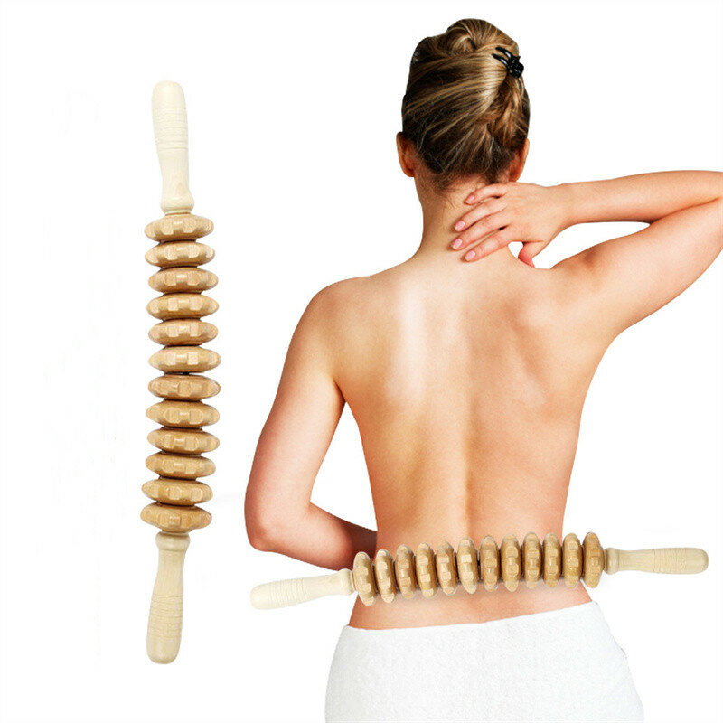 Hout Therapie Schrapen Massage Roller Body Massager Lymfedrainage Tool Spier Ontspannen Acupunctuur Massager Beauty & Gezondheid