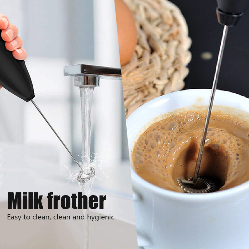 Mini Portable Milk Frother Electric Coffee Foamer Handheld Mixer Egg Beater Cappuccino Stirrer Blenders Home Kitchen Whisk Tool
