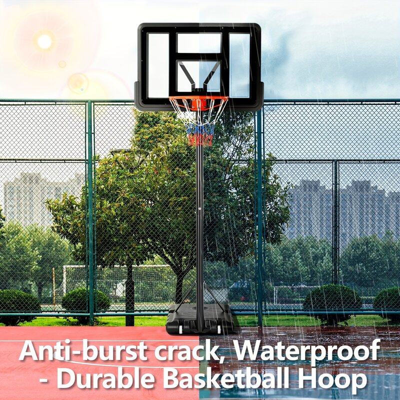مجلس كرة السلة العائلي المحمول القابل للتعديل في الهواء الطلق ، يمكن ملؤه بقاعدة ، طوق صغير ثقيل ، ارتفاع 10 أقدام ، فرنسي رخيص