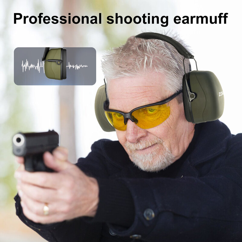 ZOHAN Earmuff Keselamatan Pelindung Telinga Menembak Earmuff Pasif Perlindungan Pendengaran Noise Reduction Tinggi SNR 35dB untuk Jangkauan Pistol