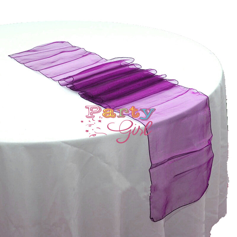 Runner da tavola di bell'aspetto banchetto decorazione in Organza Runner da tavola morbido tessuto trasparente Hotel Press Conference tovaglia Decor