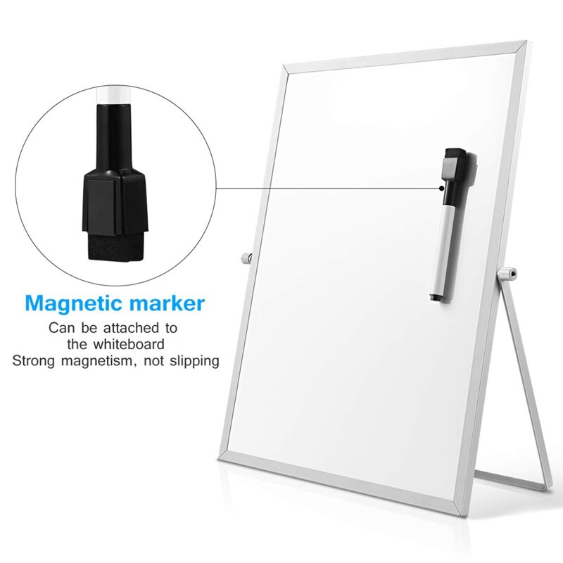Magnetic Dry Erase Board สำหรับเดสก์ท็อปคู่สีขาว Board Planner เตือนสำหรับโรงเรียนสำนักงาน11นิ้ว X 7นิ้ว