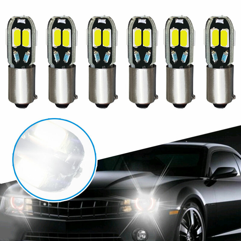 10pcs Car Clearance Lights Interior Side Canbus BA9S 5630 8LED Light Bulbs White T4W 12V Smd Xenon Light Bulbs Car Accessories