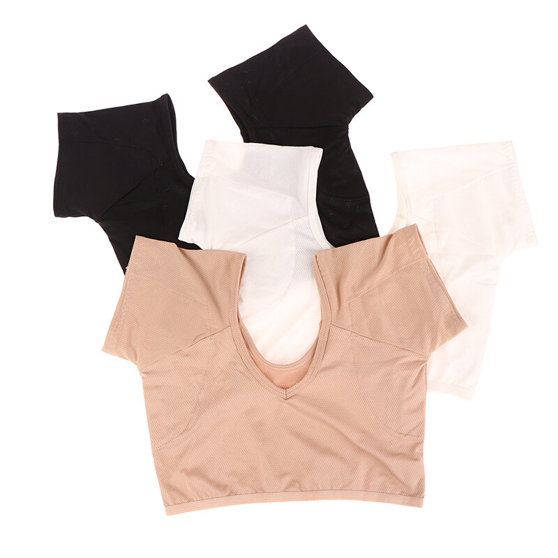 Coussinets de sueur en forme de T-shirt pour femmes, 1 pièce, tampons lavables sous les aisselles, tampons de sueur réutilisables, parfum absorbant, bouclier déodorant pour femmes