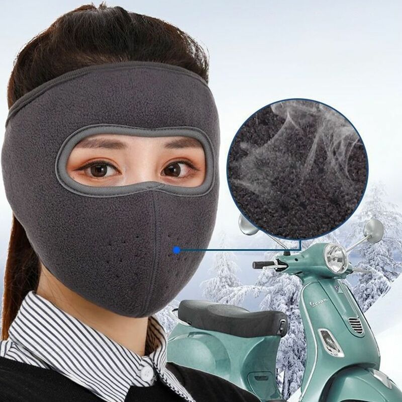 Máscara cálida a prueba de viento, protector facial cálido de forro polar, orejeras a prueba de frío, ciclismo al aire libre, invierno, moda