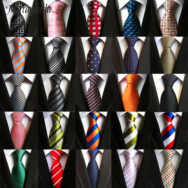 New Silk 8cm Men's Tie Formal Business Stripe Corbatas Gravata Jacquard Woven Neckties Wedding Party Gifts Free Shipping