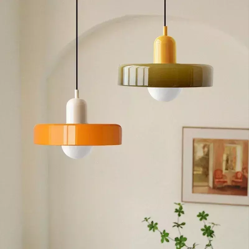 Nordic Glass Pendant Light Macaron Lamp for Living Room Bedroom Study Dining Room Bar Room Decor Bauhaus Hanging Light
