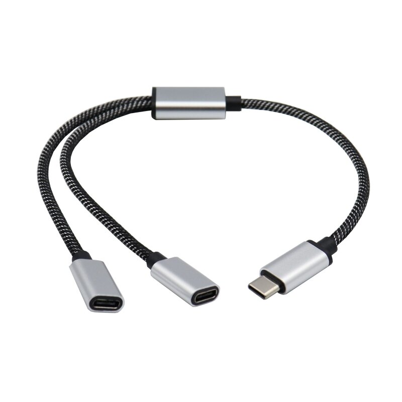 Pemisah USB C jantan USB C ganda betina untuk pengisian daya dan transmisi Data