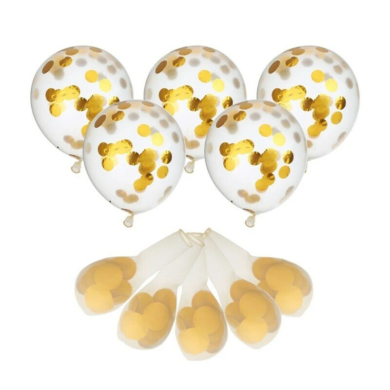 Качественные золотые воздушные шары с конфетти 12 дюймов, латексные украшения для свадебных вечеринок