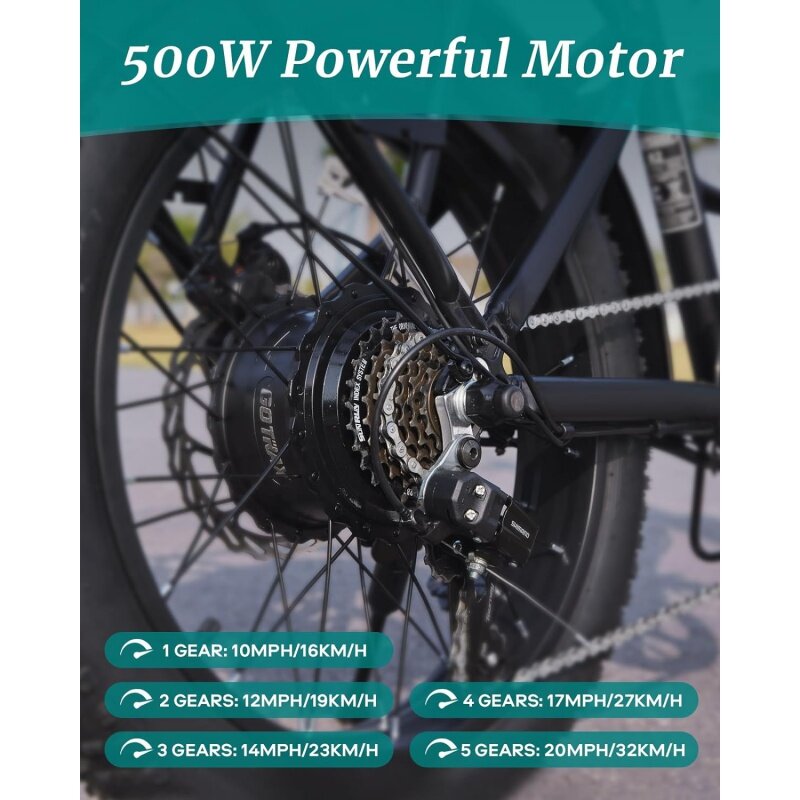 Gotrax 20 "faltbares Elektro fahrrad mit 55 Meilen (Pedal-assist1) von 48V Batterie, 20 Meilen pro Stunde Leistung von 500W, LCD-Display und 5 Pedal-Assi