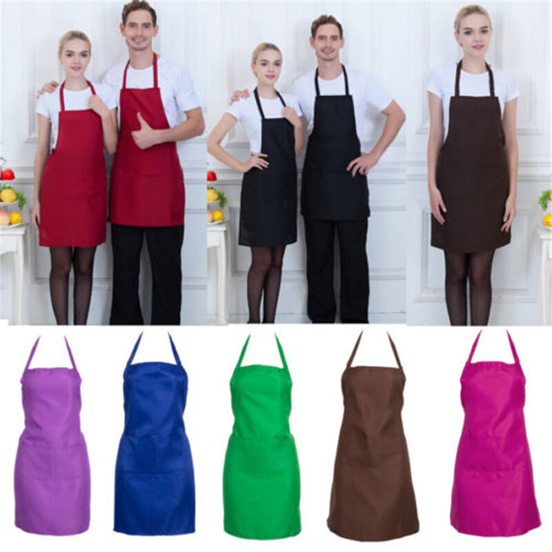 Delantal ajustable de 8 colores para hombre y mujer, delantal clásico para Cocina, Restaurante, hornear, Chef