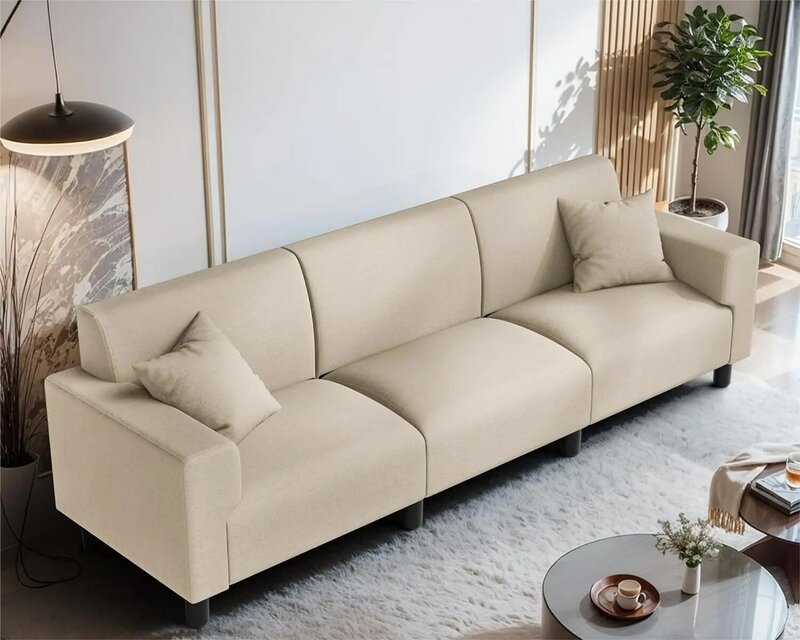 Sofa 94", nowoczesna sofa z bardzo głębokimi siedzeniami, 3-osobowa sofa do salonu, wygodne kanapy do sypialni