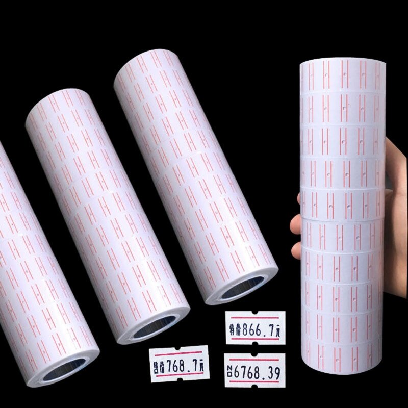 10 Rolls Self Adhesive Price Labels Paper Tag Sticker Single Row for Price  Labeller Grocery Office Supplies Dropship