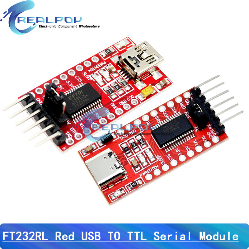 Adaptateur USB FT232ATV FT232 FTDI 3.3V 5.5V vers TTL, adaptateur série Tech pour Ardu37FT232 Pro Mini Port USB vers TTL 232 Mini / Type-C USB