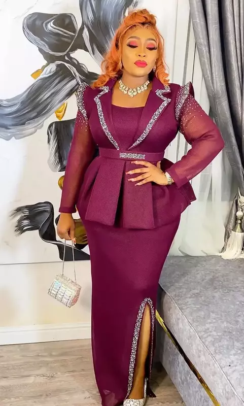 Sukienki afrykańskie dla kobiet 2024 eleganckie odzież z afryki Plus Size wieczorowe długa sukienka na imprezę ślubne Dashiki Ankara stroje