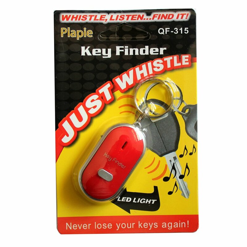 Mini Fluitje Anti Verloren Keyfinder Alarm Portemonnee Huisdier Tracker Smart Knipperende Piepen Remote Locator Sleutelhanger Tracer Key Finder + Led