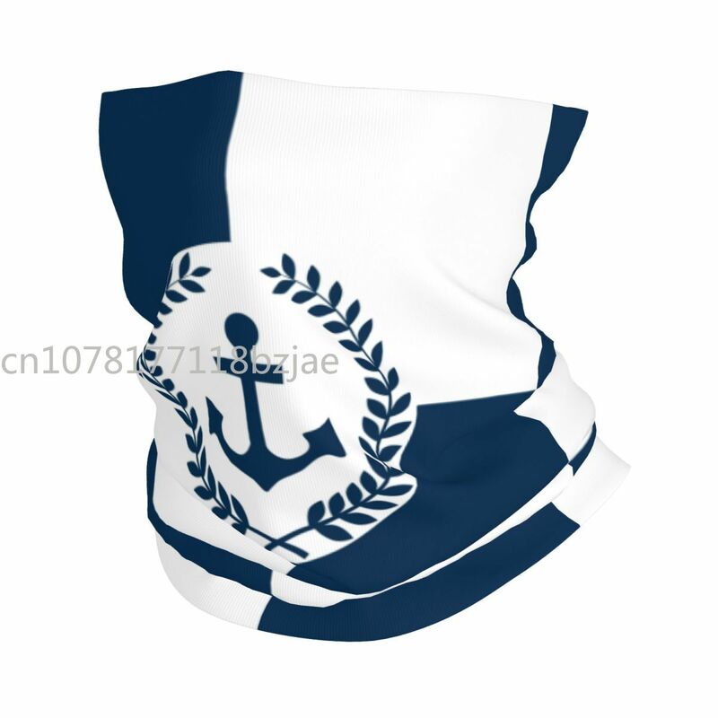 Navy Blue stripe Nautical jangkar perahu leher Gaiter Pria Wanita UV pelindung wajah Musim Dingin Bandana syal untuk Ski