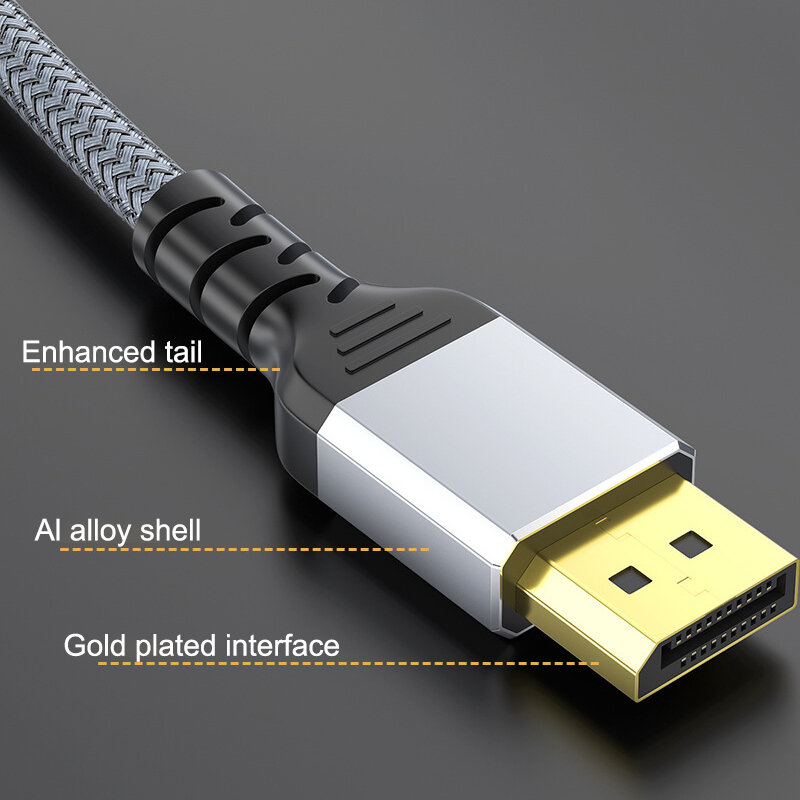 DP1.4 8K 60Hz Displayport Cable 2m 1m 1 4 DP Cable 4K 144Hz 5m 3m Shielded HDR 32Gbps Video Audio Cable for Laptop TV Projector