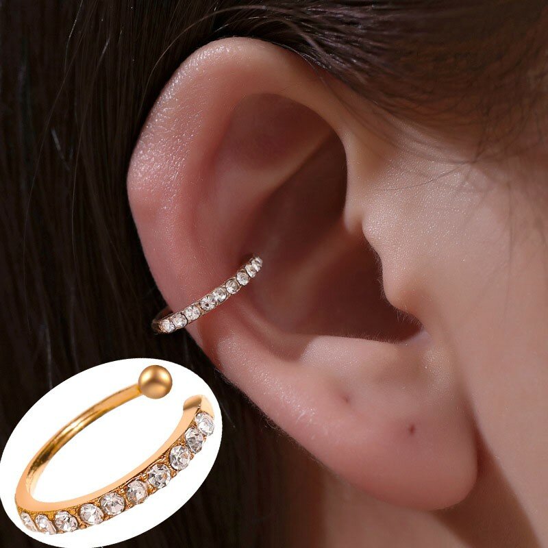 Boucles d'oreilles Punk pour femmes, bijoux, manchettes sans trou, faux Piercing, boucle d'oreille, Clip en forme de C