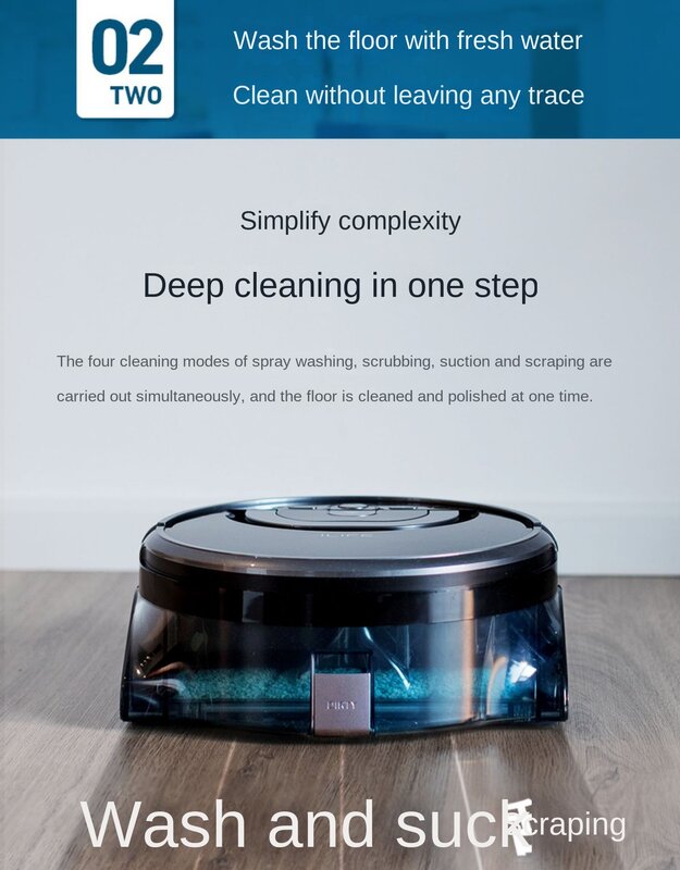 Ilife-Aspirateur intelligent pour le nettoyage des sols, machine à laver domestique, W400
