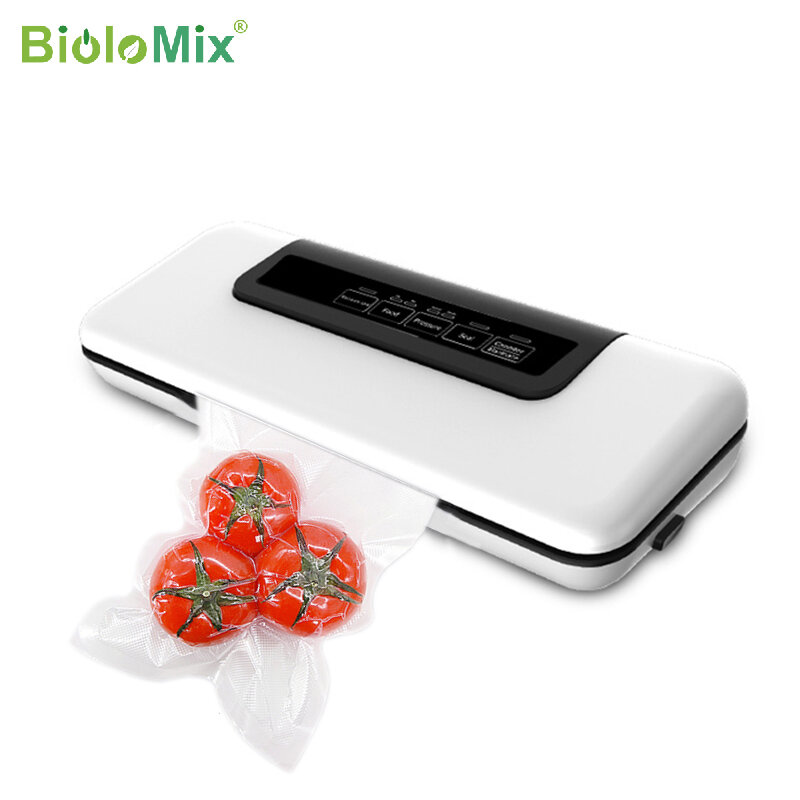 ماكينة حفظ الطعام الأوتوماتيكية من BioloMix لحفظ الأغذية ، وضع جاف ورطب للفيديو Sous ، 10 أكياس لختم الفراغ