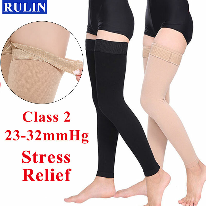 Pressure Level 2 Unisex Compression Socks 23-32MMHG Thigh Stockings Stress Relief Compression Stockings