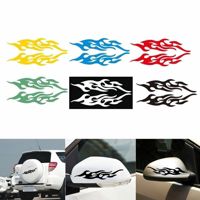 1set Universal Fit Flame Decals For Motorcycles DIY Vinyl Design Exterior Protection Film Accessories Easy To Apply