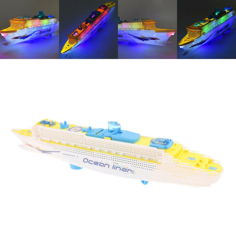 Liner elétrico brinquedo com luzes LED piscando, sons navio modelos