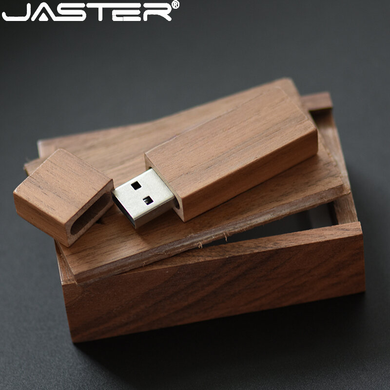JASTER-Pendrive de madera de 64GB, unidad Flash USB 2,0, 32G, disco U de alta calidad, regalos de fotografía de boda