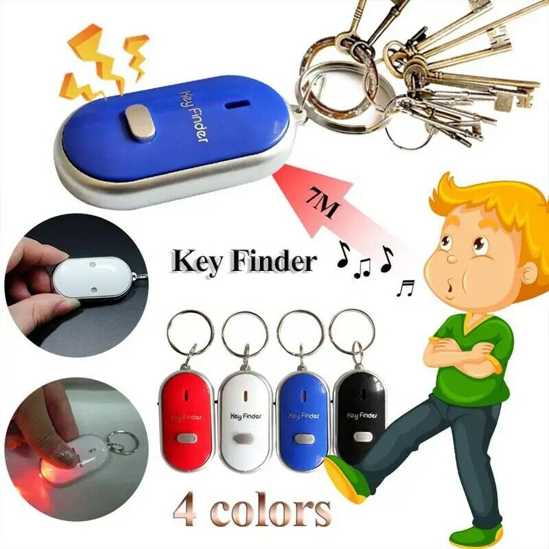 Wireless Mini Keychain Anti-Lost Whistle Sound Control Locator Remotely Alarm Tracker Tracking Device With LED Key Chain Finder