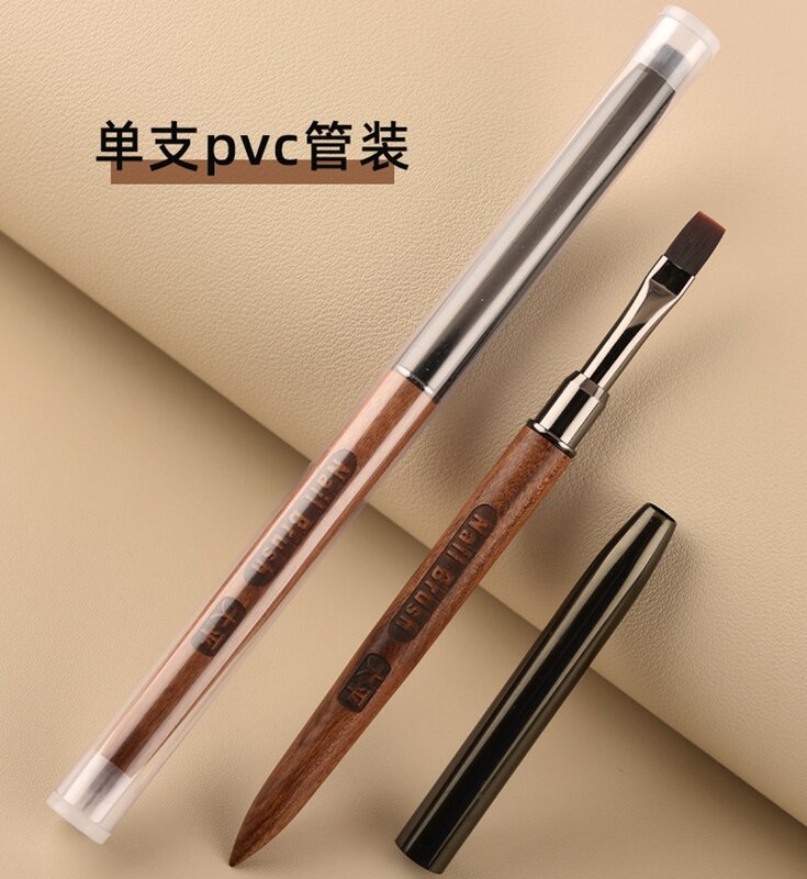 1Pc Wooden Nail Art Brush Glue Phototherapy Pen Manicure Brush Nail Painting Accessories For Professional Salon And Home