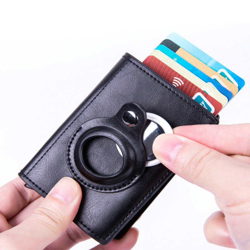 Nova carteira rfid fino minimalista titular do cartão de crédito para dispositivo de rastreamento caso protetor anti-perdido carteira protetora