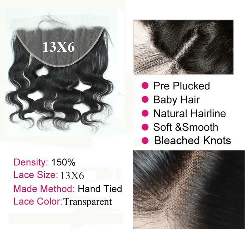 Ulrica Swiss Lace 13x6 Frontal Human Hair Body Wave Closure 13x6 HD Lace Frontal Only 100% Natural Hair Lace Frontal Closure