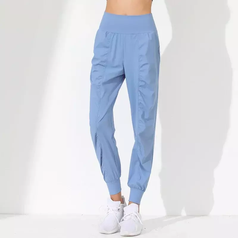 Celana Yoga 22 celana Yoga longgar ramping cepat kering celana Capri kebugaran lari pinggiran terikat