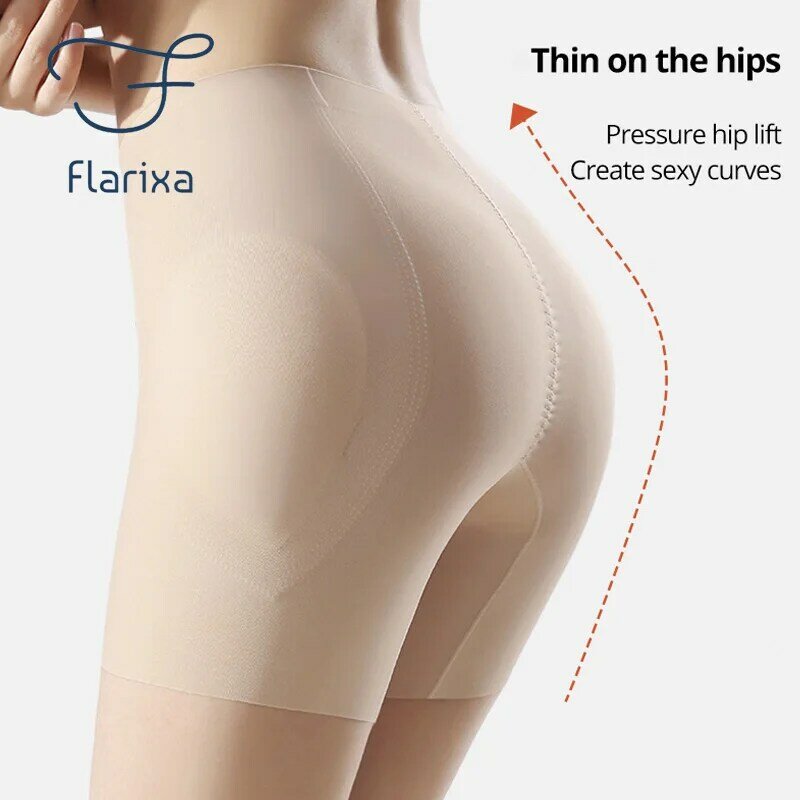 Flarixa سراويل داخلية عالية الخصر للتحكم في البطن للنساء ، سراويل سلامة من الحرير الجليدي بدون خياطة ، سراويل داخلية رافعة للأرداف ، ملابس تحسين شكل الورك