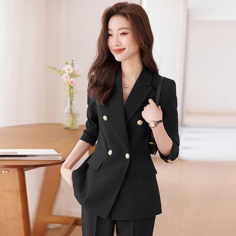 High-End Suit Women's Spring and Autumn Temperament Office Wear Civil Servant Interview Formal Wear Work Clothes Business Suit J