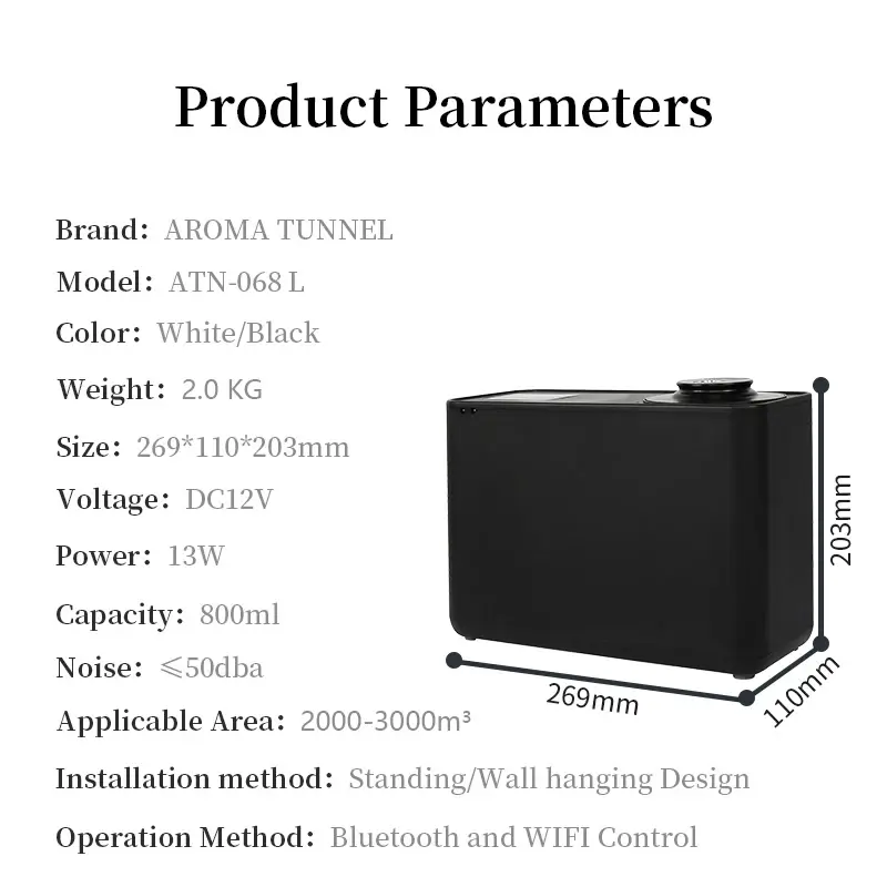Умный Ароматический диффузор NAMSTE емкостью 800 мл с Wi-Fi и Bluetooth управлением