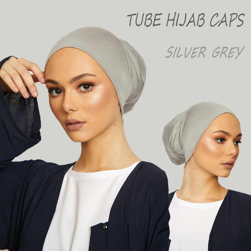 Muslim Sport Base Hat Tube Hijab Caps Hijabs Para Mulher Abayas Mulheres Jersey Turbantes Islâmico Turbante Cabeça Envoltório Xale De Seda Instantânea