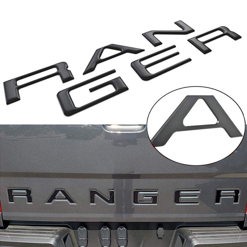 Insignia de logotipo de letras cromadas para maletero trasero de coche, calcomanías de estilo 3D ABS para Ford RANGER Wildtrack, accesorios de camioneta