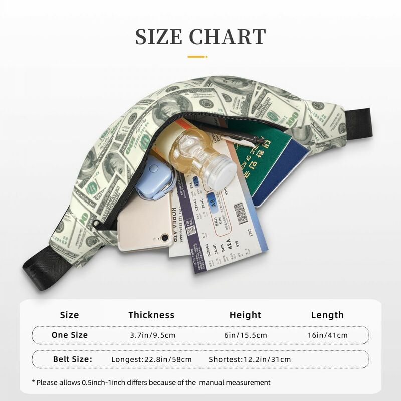 المال دولار بيتكوين الرقمية عملة فاني حزمة الرجال النساء الطباعة الافتراضية الرافعة Crossbody الخصر حقيبة الهاتف المال الحقيبة