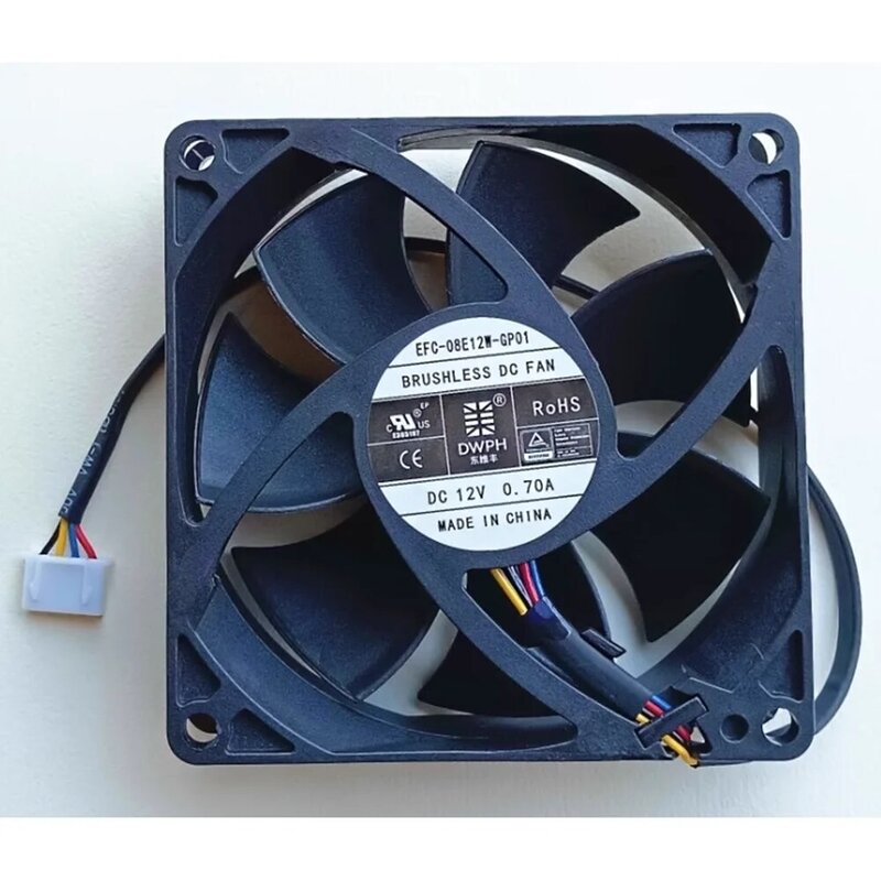 New original EFC-08E12W 12V 0.70A 8cm 8025 4-wire PWM temperature controlled speed measurement cooling fan