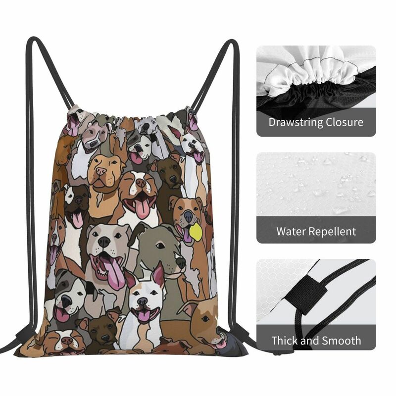 Pitbull Hund Muster alle Mutts Rucksäcke lässig tragbare Kordel zug Taschen Sporttasche Bücher taschen für Mann Frau Studenten