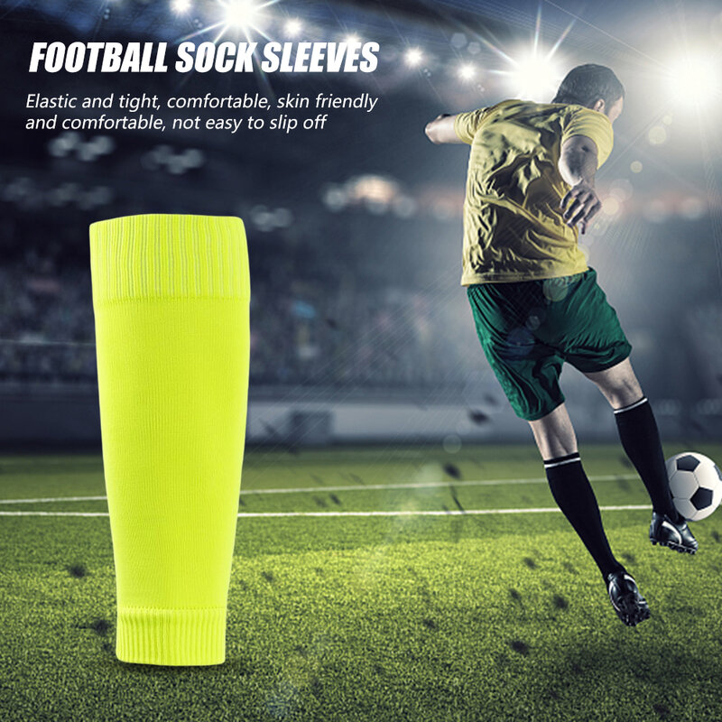 ถุงเท้ากีฬาผู้ใหญ่สำหรับผู้ชายปลอกป้องกันขาสำหรับเด็กบาสเก็ตบอลฟุตบอลสนับแข้งสีทึบคลุมขาถุงเท้าน่อง