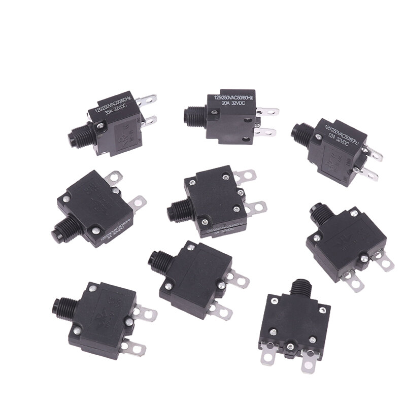 3A 4A 5A 6A 7A 8A 10A 12A 15A 20A 25A 30A 35A Thermal Switch Circuit Breaker Current Overload Protector Overload Switch