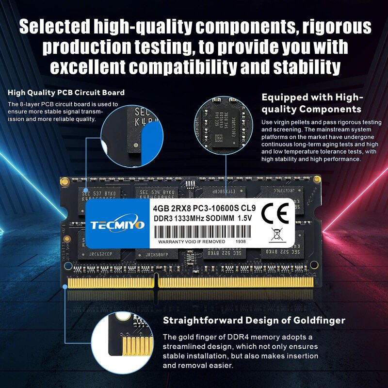 ذاكرة لابتوب ، 2 × 4 جيجابايت ، ميغاهرتز ، DDR3 ، وvv ، وغير ECC-أسود
