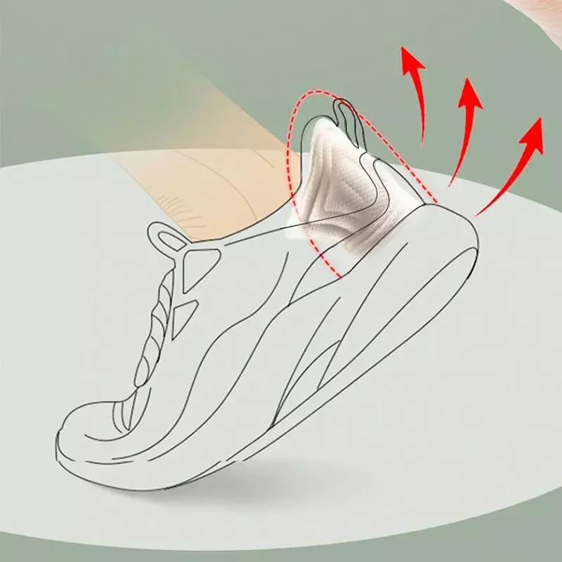 Stiker hak wanita, 2/4 buah stiker untuk sepatu olahraga sol dalam wanita antipakaian kaki bantalan pereda nyeri bantalan tumit pelindung bantal stiker belakang