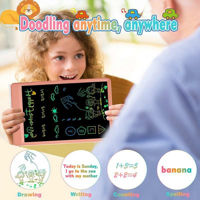 Tablet de escrita impermeável para criança, LCD, alimentado por bateria, Kids Writing Board, Early Educational Toys, Doodle Pad