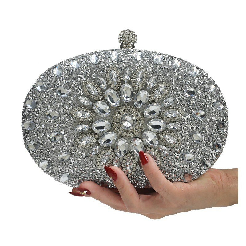 Borsa da pranzo per donna borsa da sera per abito da banchetto con diamanti intarsiati di girasole nuova moda