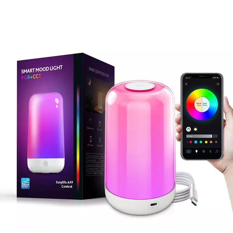 Xiaomi Smart Night Lamp Bedside Table Touch LED Light RGB 3600mAh Battery Rechargeable Desk Lamp For Bedroom Decoration